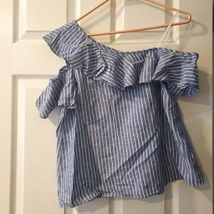 Madewell One Shoulder Linen Top